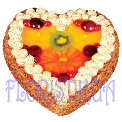 Cake in the form of heart ― Floristik — flower delivery all over Ukraine