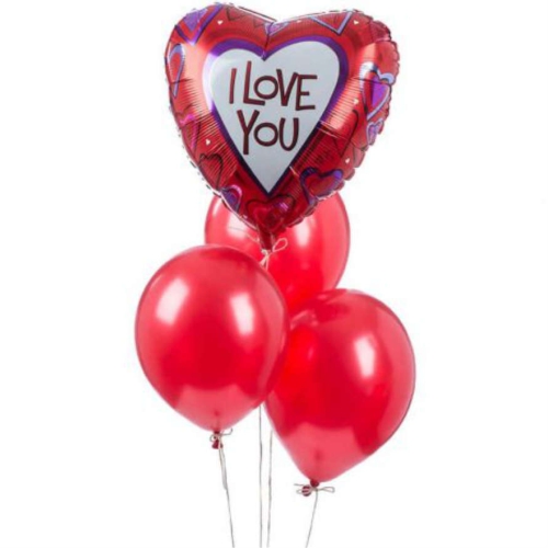 Foil heart with latex balloons ― Floristik — flower delivery all over Ukraine