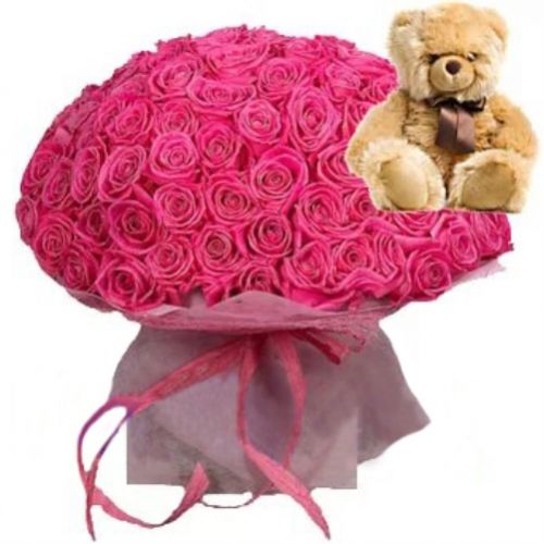 101 pink roses. Buy 101 pink roses in the online store Floristik