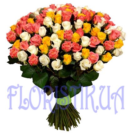 101 to mix rose ― Floristik — flower delivery all over Ukraine
