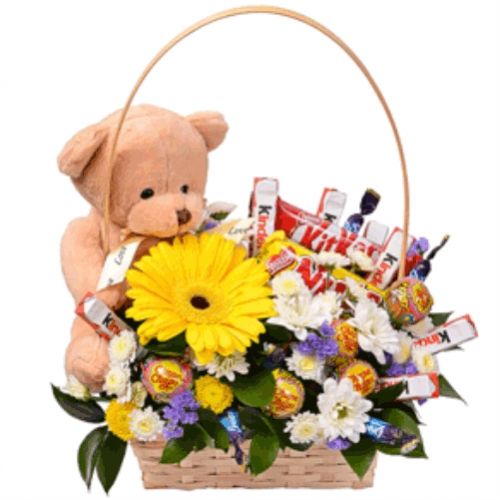 Basket Bear for baby. The basket Buy Bear for baby online store Floristik