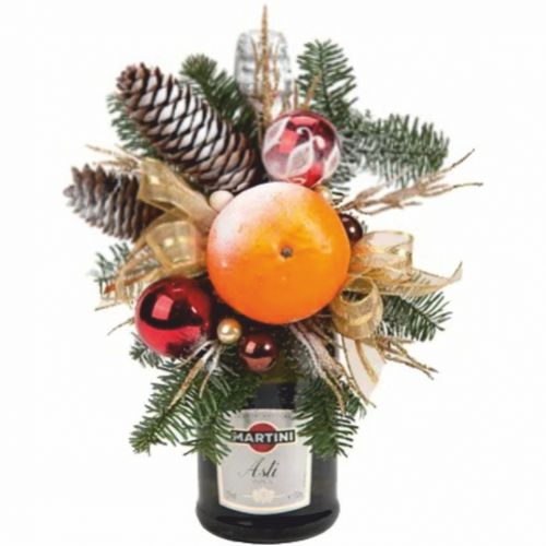 Asti Martini with Christmas decorations ― Floristik — flower delivery all over Ukraine