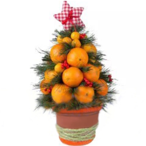Christmas tree made of tangerines ― Floristik — flower delivery all over Ukraine