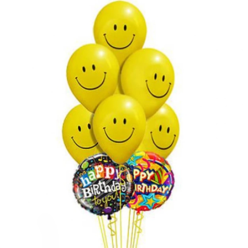 Foil balloons with smiley ― Floristik — flower delivery all over Ukraine