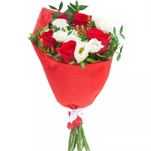 Bouquet of roses with eustoma ― Floristik — flower delivery all over Ukraine
