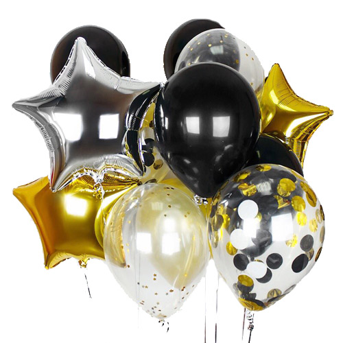 Set of 10 latex and foil balloons ― Floristik — flower delivery all over Ukraine