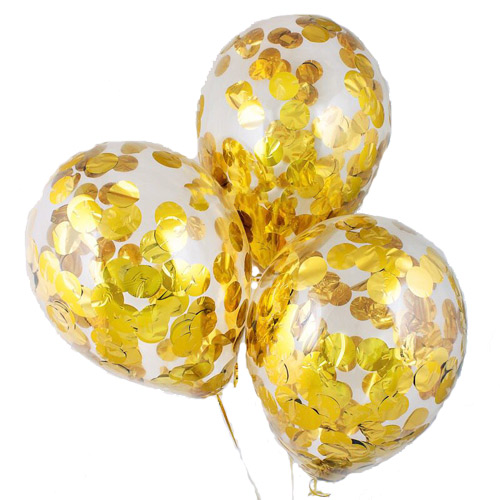 Set of 3 balls with golden confetti ― Floristik — flower delivery all over Ukraine