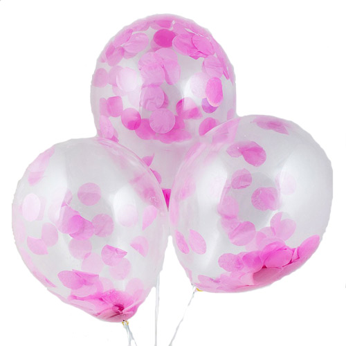 Set of 3 balls with pink confetti ― Floristik — flower delivery all over Ukraine