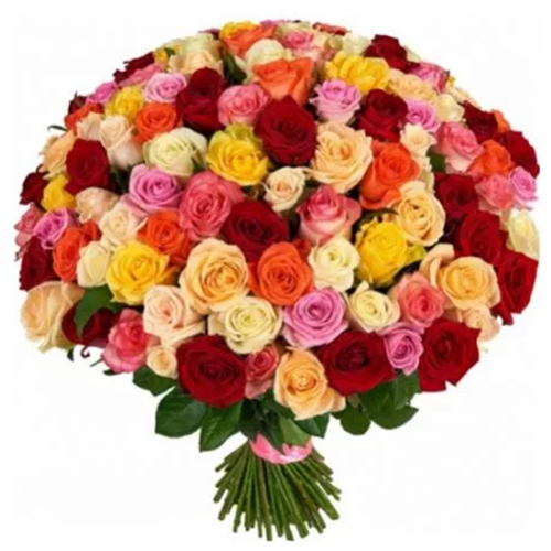 101 multicolored roses. Buy 101 multicolored roses in the online store Floristik