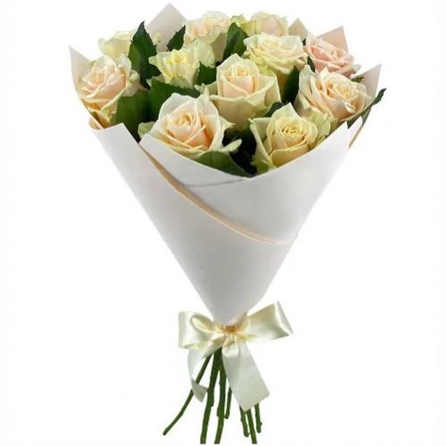 11 cream roses. Buy 11 cream roses in the online store Floristik