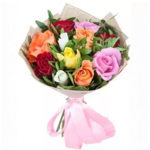 11 multicolored roses. Buy 11 multicolored roses in the online store Floristik