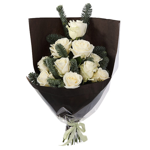 Modern 11 white roses ― Floristik — flower delivery all over Ukraine