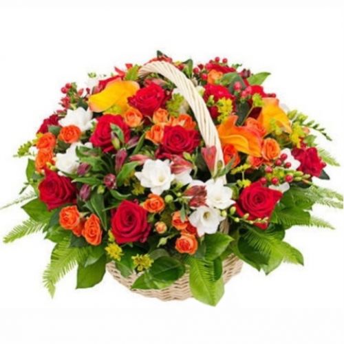 Cart motley miracle ― Floristik — flower delivery all over Ukraine