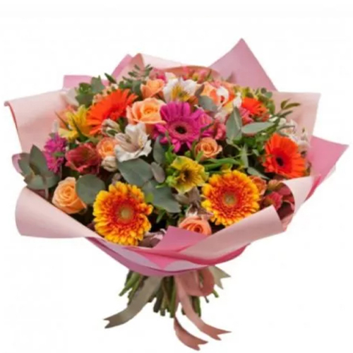 Bouquet of sunset colors ― Floristik — flower delivery all over Ukraine