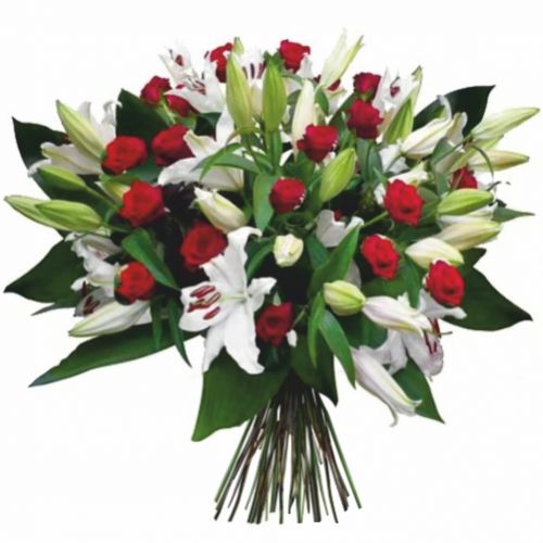 Bouquet Lily and Rose ― Floristik — flower delivery all over Ukraine