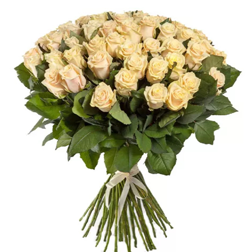 Bouquet of 55 cream roses ― Floristik — flower delivery all over Ukraine