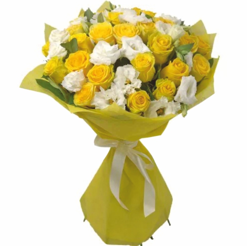 Bouquet of roses and Aust ― Floristik — flower delivery all over Ukraine