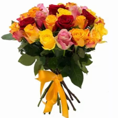 25 multi-colored roses. Buy 25 multicolored roses online store Floristik