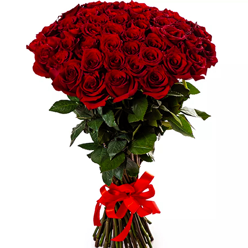 Bunch of 75 red dutch roses ― Floristik — flower delivery all over Ukraine