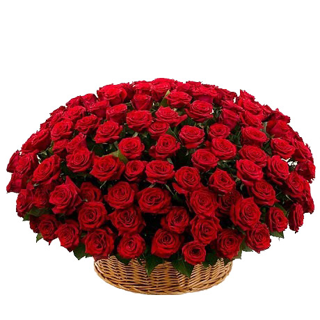 177 Basket of red roses ― Floristik — flower delivery all over Ukraine