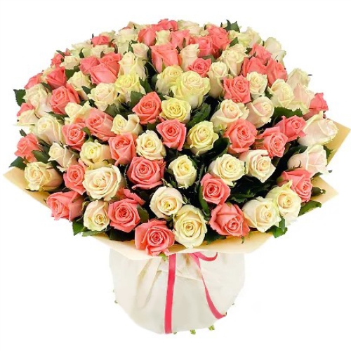 101 Bouquet pastel roses ― Floristik — flower delivery all over Ukraine