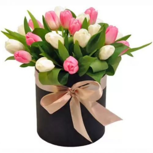 The box 25 tulips ― Floristik — flower delivery all over Ukraine