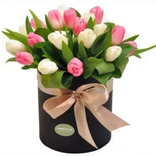 The box 25 tulips ― Floristik — flower delivery all over Ukraine