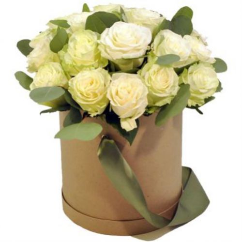 The box of white roses ― Floristik — flower delivery all over Ukraine