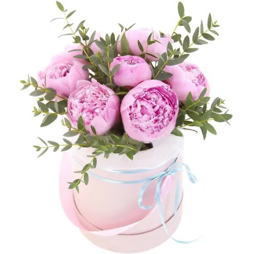 The box with peonies ― Floristik — flower delivery all over Ukraine
