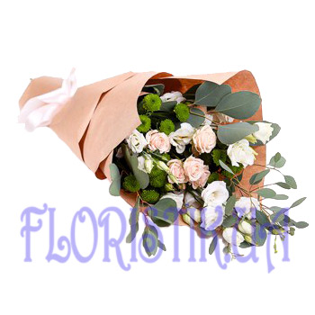  Bouquet of roses and Aust ― Floristik — flower delivery all over Ukraine