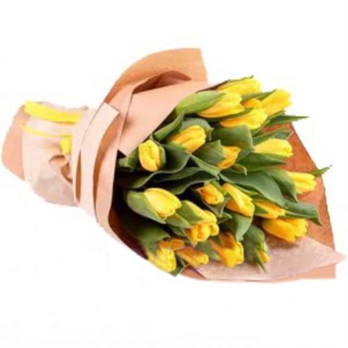 Bouquet 19 yellow tulips ― Floristik — flower delivery all over Ukraine