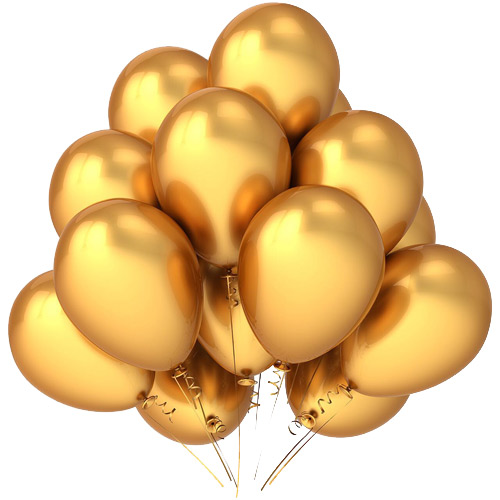 Golden helium balloons ― Floristik — flower delivery all over Ukraine