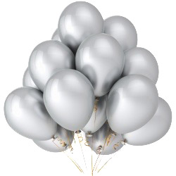 Silver helium balls ― Floristik — flower delivery all over Ukraine