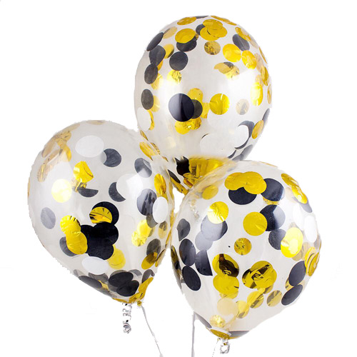 Set of 3 balloons with confetti ― Floristik — flower delivery all over Ukraine