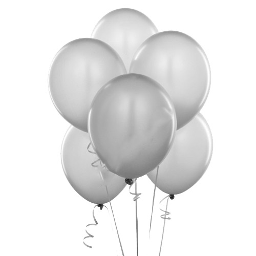 Silver helium balloons ― Floristik — flower delivery all over Ukraine