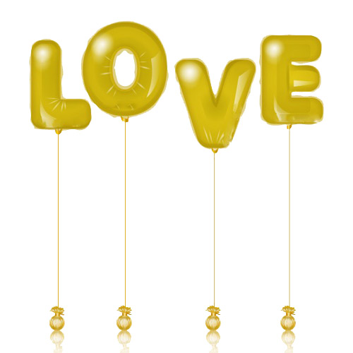 Helium balloons word LOVE ― Floristik — flower delivery all over Ukraine