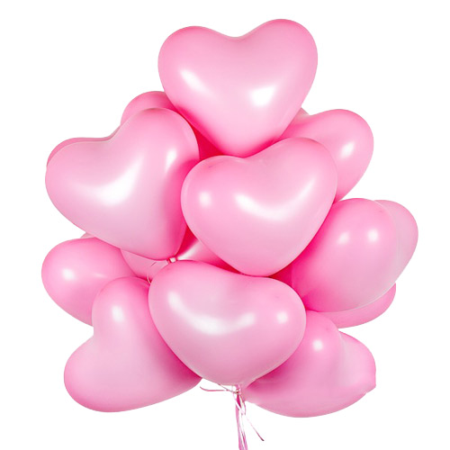 A set of helium balls (pink hearts) ― Floristik — flower delivery all over Ukraine