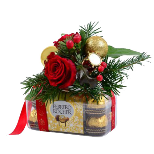 Candy Ferrero with flowers ― Floristik — flower delivery all over Ukraine