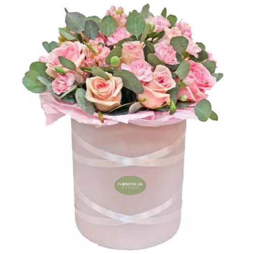 Box of pink happiness ― Floristik — flower delivery all over Ukraine