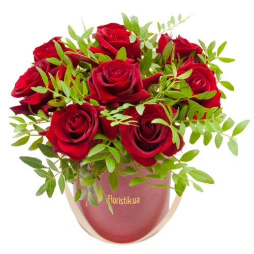 Box of 9 Red Roses ― Floristik — flower delivery all over Ukraine