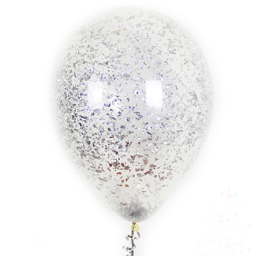 Transparent balloon with silver confetti ― Floristik — flower delivery all over Ukraine
