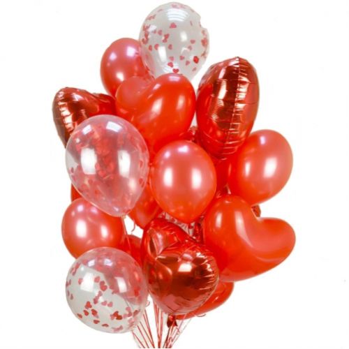 A set of helium balloons RED ― Floristik — flower delivery all over Ukraine