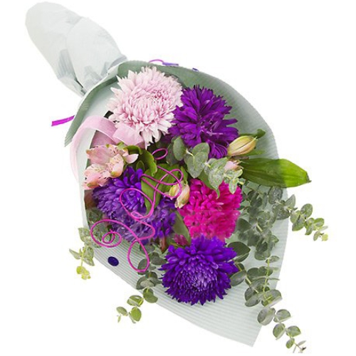 Bouquet of aster and alstroemeria ― Floristik — flower delivery all over Ukraine