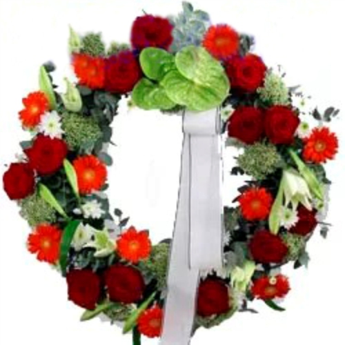The wreath of roses and gerberas. Buy The wreath of roses and gerberas in the online store Floristik