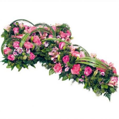 Cross of roses and lilies. Buy Cross of roses and lilies in the online store Floristik