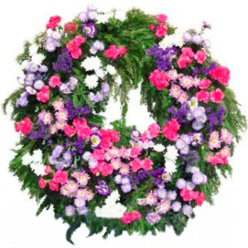 Wreath of mixed flowers. Buy Wreath of mixed flowers in the online store Floristik