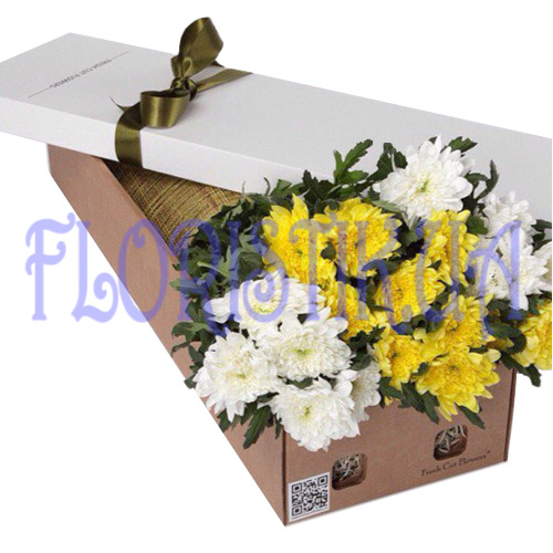 Box chrysanthemums ― Floristik — flower delivery all over Ukraine